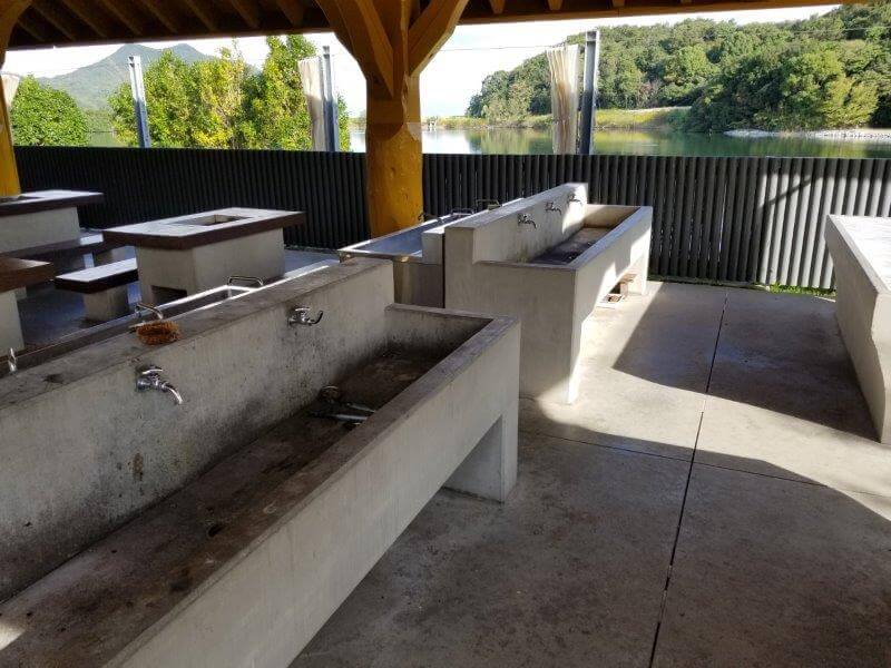大池オートキャンプ場 BBQハウスの流し台