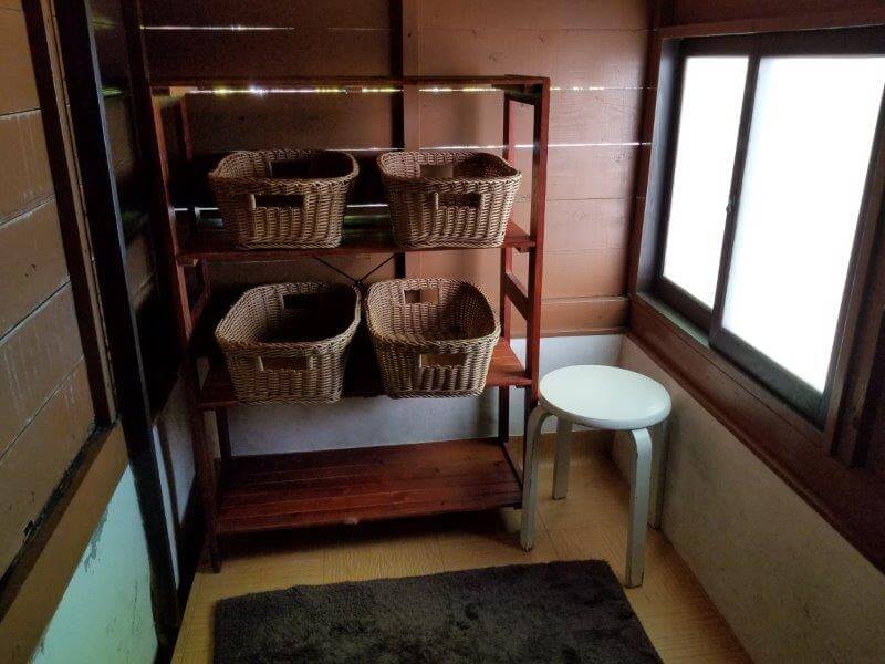 久住高原スパージュキャンプ場の貸切露天風呂 脱衣所