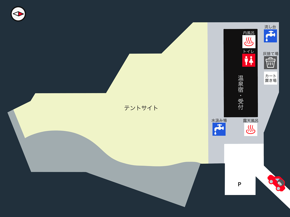 久住高原スパージュキャンプ場 場内マップ
