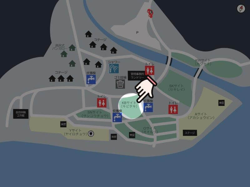 【御池キャンプ村】場内マップ(KBサイト)