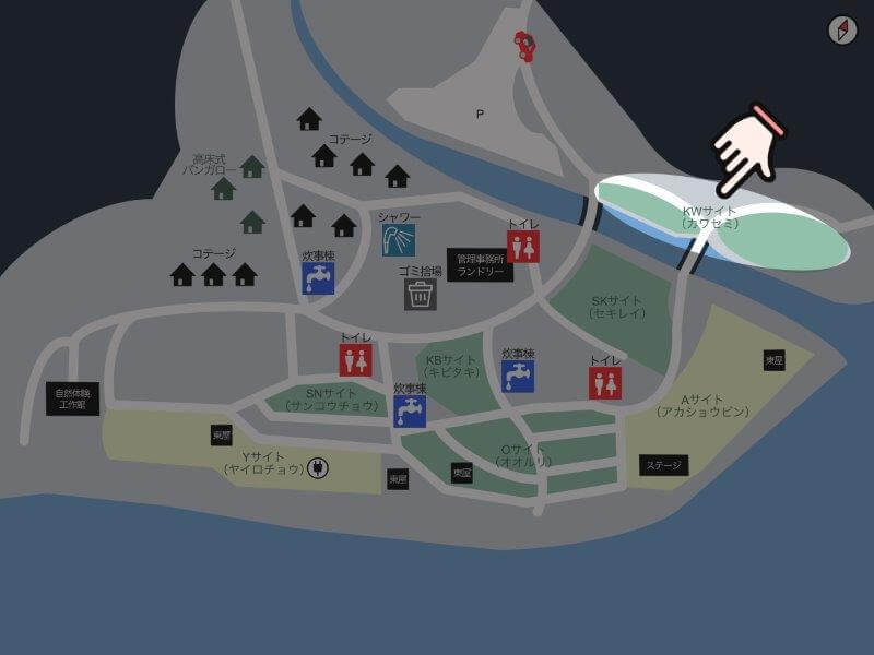 【御池キャンプ村】場内マップ(KWサイト)
