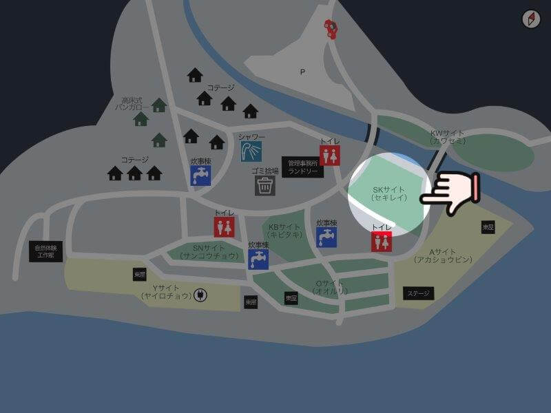 【御池キャンプ村】場内マップ(SKサイト)