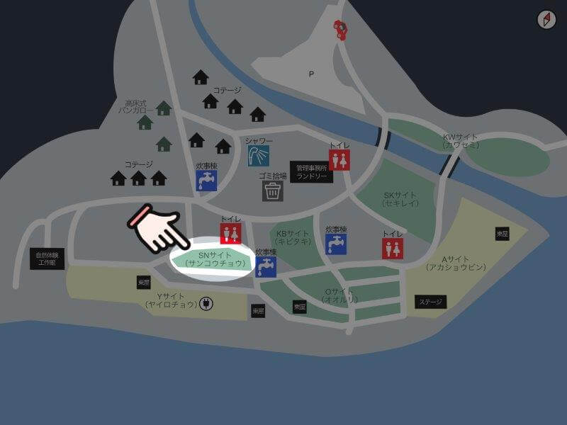 【御池キャンプ村】場内マップ(SNサイト)